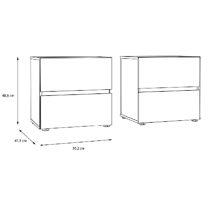 Lenybelardo Set Of 2 Night Tables With 2 Drawers In Riviera Oak Main