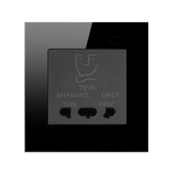 Shaver Unit Socket Black Glass Lighting Electrical Accessories Lighting