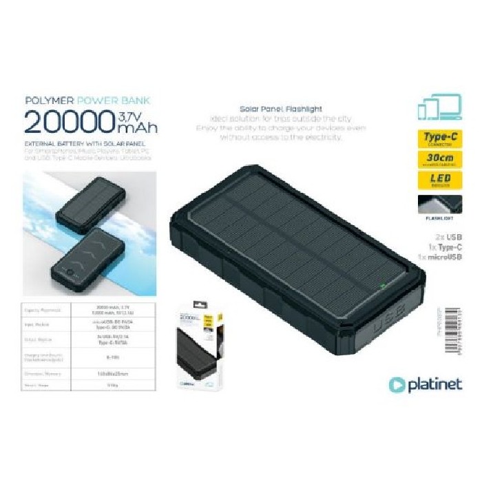 electronics/cables-chargers-adapters/platinet-power-bank-20000mah-polymer-2a-usb-solar-panel