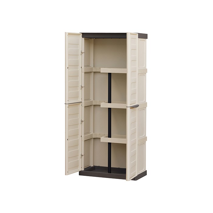 Artplast Beige Polypropylene 2 Door Broom Storage Outdoor The