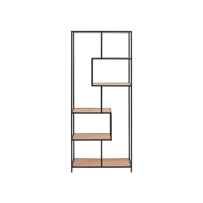 living/shelving-systems/seaford-bookcase-with-shelves-in-a-wild-oak-finish-and-black-frame
