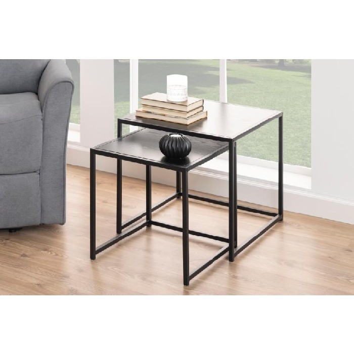 Seaford Nest Of Tables 2Set Black Ash Black Coffee Tables Living The