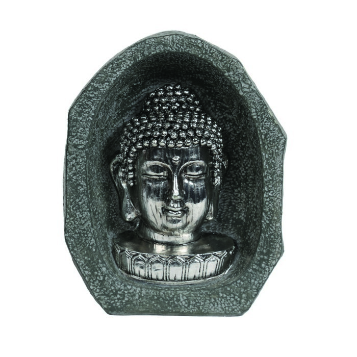 home-decor/decorative-ornaments/decoration-buddha-head-silver-23cm