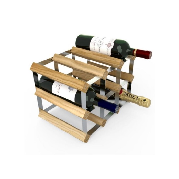 kitchenware/racks-holders-trollies/light-oak-pine-9-bottle-wine-rack