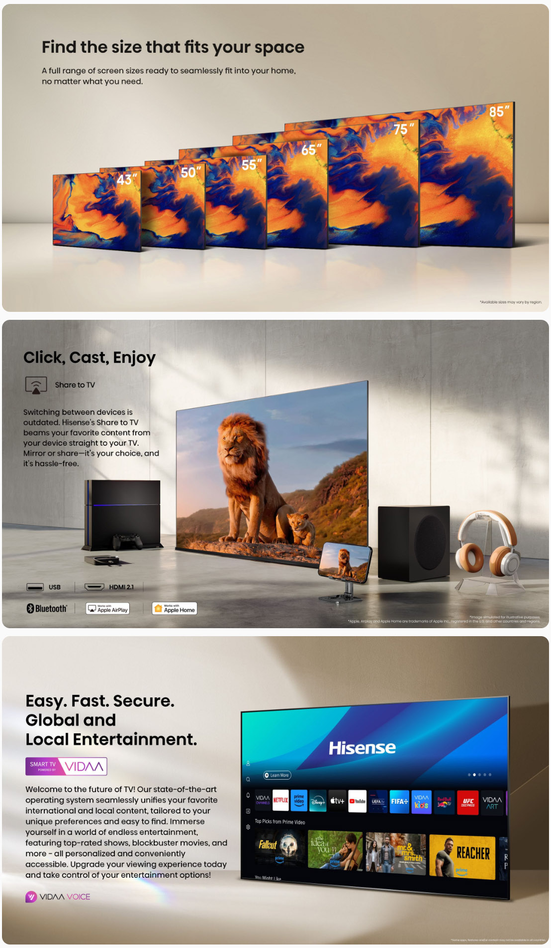 Hisense 58 Inch E7Q QLED 4K 60Hz Smart TV - 58E7Q
