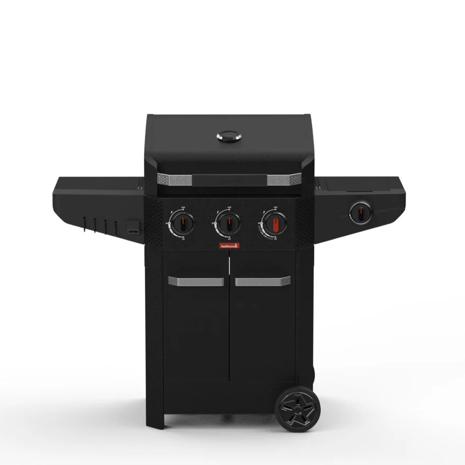 Barbecook Luca 312 Gas Barbecue Black with Cabinet and Side Burner