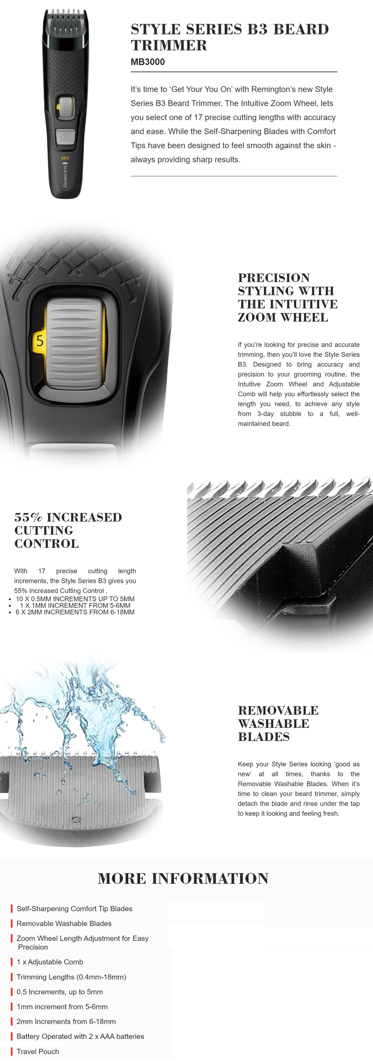 Remington MB3000 Style Series B3 Beard Trimmer