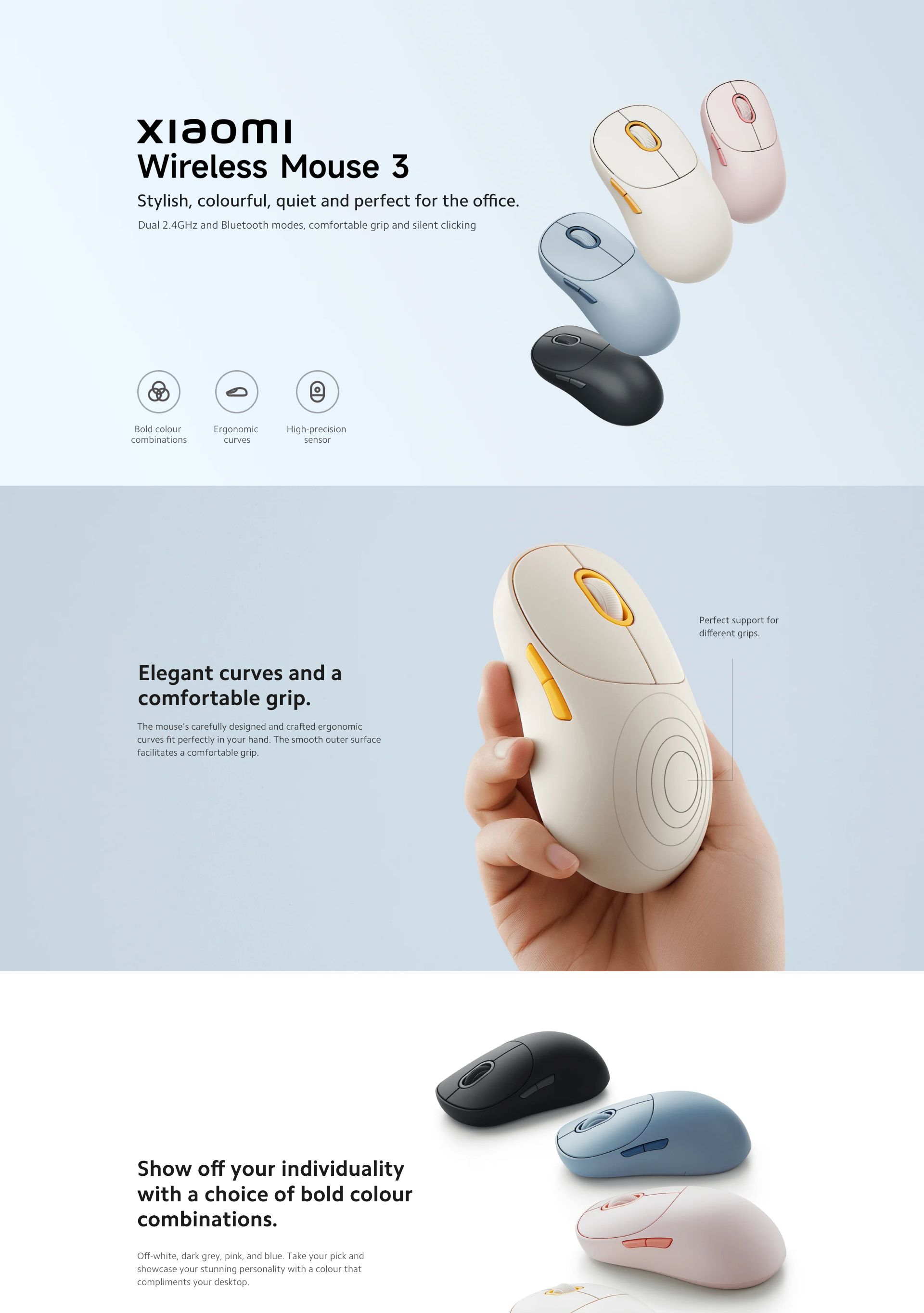 Mause 3 Xiaomi Wireless Mouse 3 White Gl Computers Laptops Tablets Accessories ...